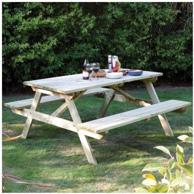 Rowlinson 5ft Picnic Bench Natural Timber - Picnic Bench Rowlinson 5ft Picnic Bench Natural Timber - Picnic Bench
