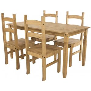Core Corona Pine Large Dining Table & 4 Chairs - Dining Set Core Corona Pine Large Dining Table & 4 Chairs - Dining Set