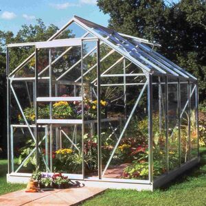 Halls Popular Greenhouse 6x8 - Aluminium or Green - 3mm Glass Halls Popular Greenhouse 6x8 - Aluminium or Green - 3mm Glass