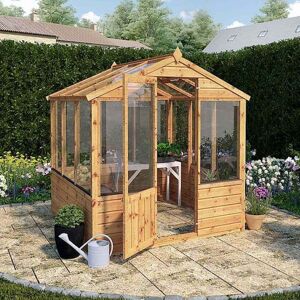 Mercia 6x6ft Wooden Greenhouse - Traditional, Shiplap, Brown Mercia 6x6ft Wooden Greenhouse - Traditional, Shiplap, Brown