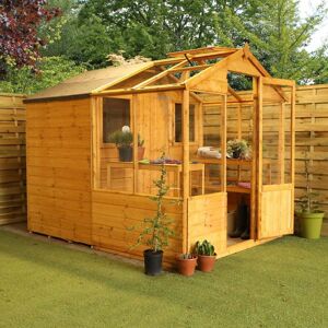 Mercia 8x6ft Traditional Apex Greenhouse and Shed - Green Mercia 8x6ft Traditional Apex Greenhouse and Shed - Green