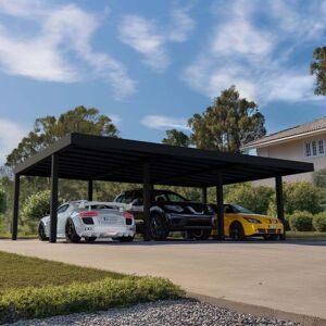 Palram-Canopia Oslo Black Double Carport 6X9 Palram-Canopia Oslo Black Double Carport 6X9