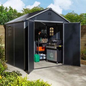 Rowlinson Airevale Dark Grey Double Door Apex Shed 8X6 Rowlinson Airevale Dark Grey Double Door Apex Shed 8X6