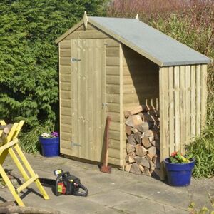 Rowlinson Oxford Shiplap Apex Shed With Lean-To 4X3 Rowlinson Oxford Shiplap Apex Shed With Lean-To 4X3