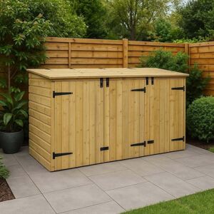 Rowlinson Pent Triple Bin Store With Solid Back Rowlinson Pent Triple Bin Store With Solid Back