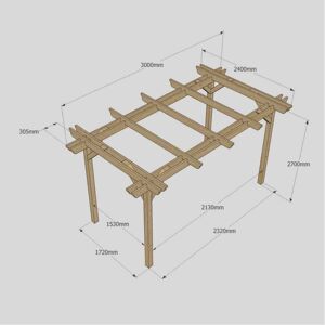 Rutland County Double Garden Pergola 2.4m x 3m Size: L 2.4m x 3m Rutland County Double Garden Pergola 2.4m x 3m Size: L 2.4m x 3m