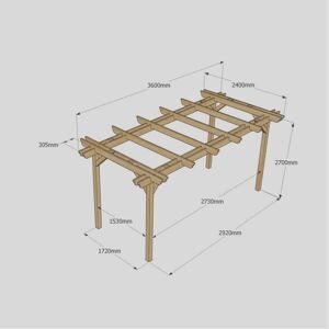 Rutland County Double Garden Pergola 2.4m x 3.6m Size: L 2.4m x 3.6m Rutland County Double Garden Pergola 2.4m x 3.6m Size: L 2.4m x 3.6m