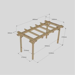 Rutland County Double Garden Pergola 2.4m x 4.8m Size: L 2.4m x 4.8m Rutland County Double Garden Pergola 2.4m x 4.8m Size: L 2.4m x 4.8m