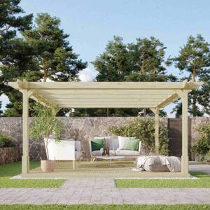 Rutland County Double Premium Pergola And Decking Kit 3m in Light Gree Rutland County Double Premium Pergola And Decking Kit 3m in Light Gree