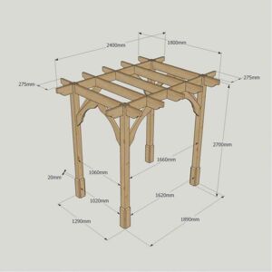 Rutland County Premium Pergola 1.8m x 2.4m Size: L 1.8m x 2.4m Rutland County Premium Pergola 1.8m x 2.4m Size: L 1.8m x 2.4m