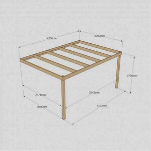 Rutland County Wall Mounted Box Pergola 3m x 4.2m Size: L 3m x 4.2m Rutland County Wall Mounted Box Pergola 3m x 4.2m Size: L 3m x 4.2m