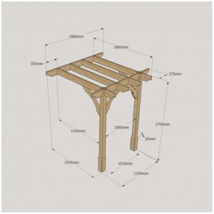 Rutland County Wall Mounted Premium Pergola 1.8m x 1.8m Size: L 1.8m x Rutland County Wall Mounted Premium Pergola 1.8m x 1.8m Size: L 1.8m x