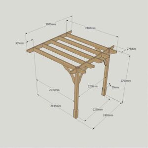 Rutland County Wall Mounted Premium Pergola 2.4m x 3m Size: L 2.4m x 3 Rutland County Wall Mounted Premium Pergola 2.4m x 3m Size: L 2.4m x 3