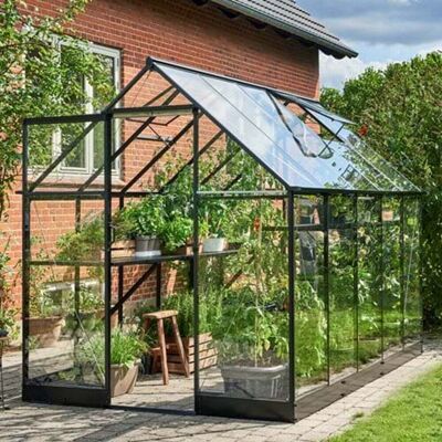 Halls Qube Greenhouse - 6.4m² Durable Aluminium Frame Halls Qube Greenhouse - 6.4m² Durable Aluminium Frame