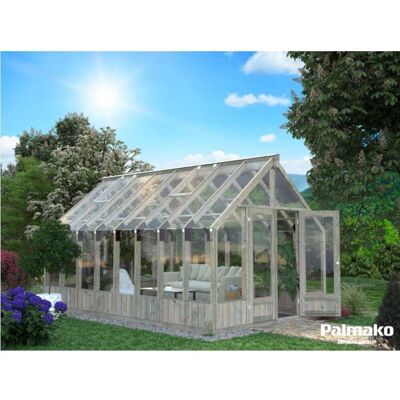 PALMAKO E_milia Greenhouse - 13.8 m², gray, automatic roof vent PALMAKO E_milia Greenhouse - 13.8 m², gray, automatic roof vent