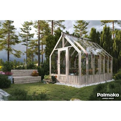 PALMAKO E_milia Grey Greenhouse - 8.2 m² with Auto Roof Vent PALMAKO E_milia Grey Greenhouse - 8.2 m² with Auto Roof Vent