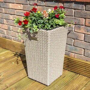 Rowlinson Square Rattan Planter - Pack Of 2 - Natural Colour: Natural Rowlinson Square Rattan Planter - Pack Of 2 - Natural Colour: Natural