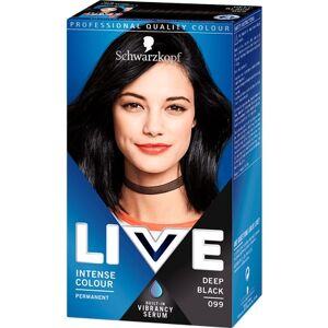Schwarzkopf Live Permanent Hair Colour - 099 Deep Black Schwarzkopf Live Permanent Hair Colour - 099 Deep Black