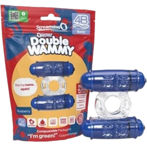 Screaming O Wow Double Whammy Vibrating Ring â Blue Screaming O Wow Double Whammy Vibrating Ring â Blue