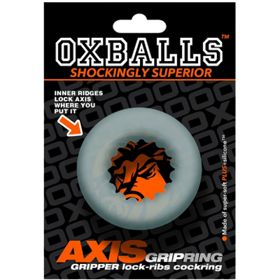 Oxballs Axis - Ribbed Griphold Cockring - Clear Ice Oxballs Axis - Ribbed Griphold Cockring - Clear Ice