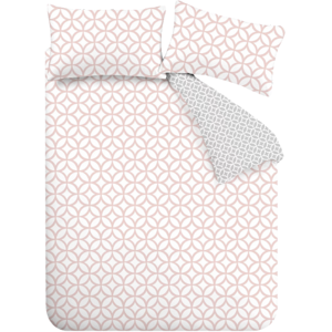 Catherine Lansfield Pink Geo Trellis Reversible Bedding Set Catherine Lansfield Pink Geo Trellis Reversible Bedding Set