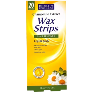 Beauty Formulas Chamomile Extract Wax Strips Hair Remover Legs & Body - 20 pcs Beauty Formulas Chamomile Extract Wax Strips Hair Remover Legs & Body - 20 pcs