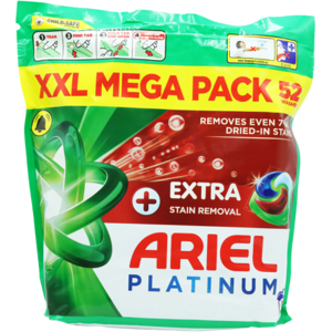 Ariel Platinum Extra Stain Remover Laundry Detergent Pods â 52 pcs Ariel Platinum Extra Stain Remover Laundry Detergent Pods â 52 pcs