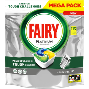 Fairy Lemon All-in-One Glass Dishwasher Tablets â 113 Pcs Fairy Lemon All-in-One Glass Dishwasher Tablets â 113 Pcs