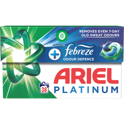 Ariel Platinum Touch Of Febreze Odour Defence Laundry Pods - 38 pcs Ariel Platinum Touch Of Febreze Odour Defence Laundry Pods - 38 pcs