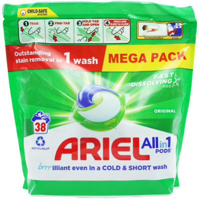 Ariel Original All-In-One Washing Tabs - 38 Ariel Original All-In-One Washing Tabs - 38