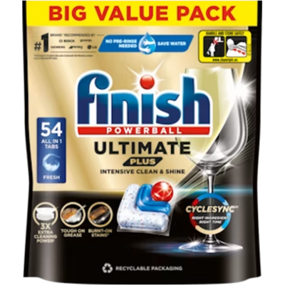 Finish Ultimate Plus All In One Original Dishwasher Tablets - 54 pcs Finish Ultimate Plus All In One Original Dishwasher Tablets - 54 pcs