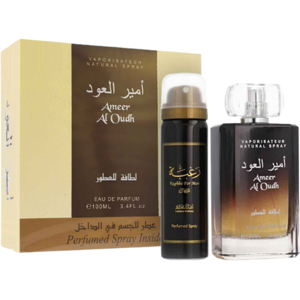 Lattafa Unisex Ameer Al Oudh Eau de Parfum & Body Spray Set Lattafa Unisex Ameer Al Oudh Eau de Parfum & Body Spray Set