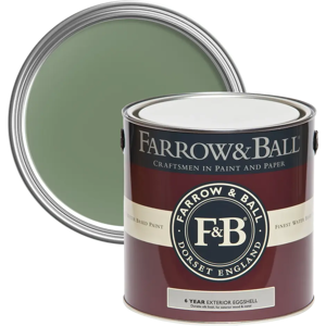 Farrow & Ball Exterior Eggshell, Calke Green No. 34, Exterior Eggshell Paint with 6 Year Protection Farrow & Ball Exterior Eggshell, Calke Green No. 34, Exterior Eggshell Paint with 6 Year Protection