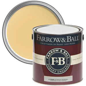 Farrow & Ball Exterior Eggshell 2.5L, Yellow Ground No. 218, Exterior Eggshell Paint with 6 Year Protection Farrow & Ball Exterior Eggshell 2.5L, Yellow Ground No. 218, Exterior Eggshell Paint with 6 Year Protection