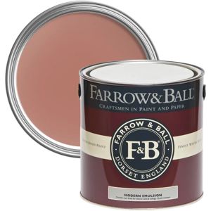 Farrow & Ball Modern Emulsion 5L, Porphyry Pink No. 49, Durable Washable Paint Farrow & Ball Modern Emulsion 5L, Porphyry Pink No. 49, Durable Washable Paint