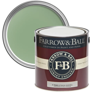 Farrow & Ball Exterior Eggshell 750ml, Folly Green No. 76, Exterior Eggshell Paint with 6 Year Protection Farrow & Ball Exterior Eggshell 750ml, Folly Green No. 76, Exterior Eggshell Paint with 6 Year Protection