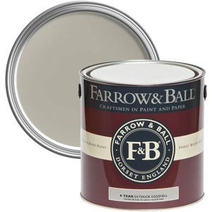 Farrow & Ball Exterior Eggshell 750ml, Hardwick White No. 5, Exterior Eggshell Paint with 6 Year Protection Farrow & Ball Exterior Eggshell 750ml, Hardwick White No. 5, Exterior Eggshell Paint with 6 Year Protection