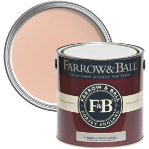 Farrow & Ball Exterior Eggshell 750ml, Pink Cup No. 9801, Exterior Eggshell Paint with 6 Year Protection Farrow & Ball Exterior Eggshell 750ml, Pink Cup No. 9801, Exterior Eggshell Paint with 6 Year Protection