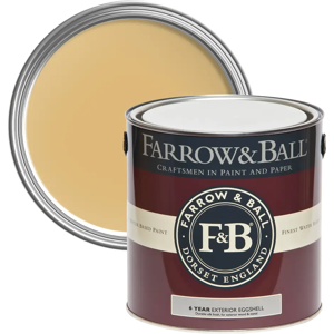 Farrow & Ball Exterior Eggshell 750ml, Print Room Yellow No. 69, Exterior Eggshell Paint with 6 Year Protection Farrow & Ball Exterior Eggshell 750ml, Print Room Yellow No. 69, Exterior Eggshell Paint with 6 Year Protection