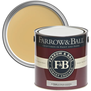 Farrow & Ball Exterior Eggshell 750ml, Sudbury Yellow No. 51, Exterior Eggshell Paint with 6 Year Protection Farrow & Ball Exterior Eggshell 750ml, Sudbury Yellow No. 51, Exterior Eggshell Paint with 6 Year Protection
