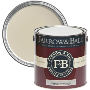 Farrow & Ball Exterior Eggshell 750ml, Turret White No. G2, Exterior Eggshell Paint with 6 Year Protection Farrow & Ball Exterior Eggshell 750ml, Turret White No. G2, Exterior Eggshell Paint with 6 Year Protection