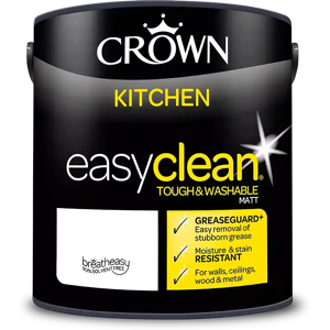 Crown Easyclean Kitchen Matt Emulsion, Pure Brilliant White 2.5L Crown Easyclean Kitchen Matt Emulsion, Pure Brilliant White 2.5L