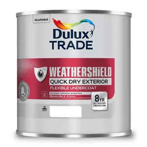 Dulux Trade Weathershield Quick Dry Exterior Flexible Undercoat, White 2.5L Dulux Trade Weathershield Quick Dry Exterior Flexible Undercoat, White 2.5L