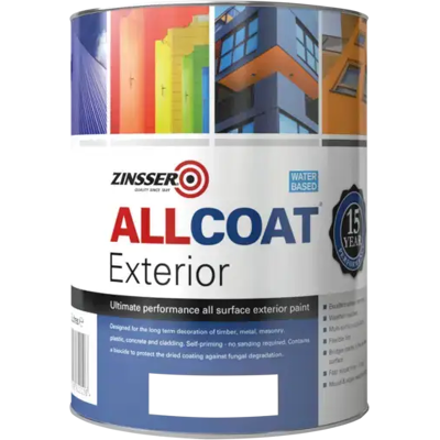 Zinsser AllCoat Exterior (Water Based), Black - Matt 1L Zinsser AllCoat Exterior (Water Based), Black - Matt 1L