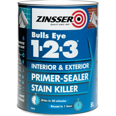 Zinsser ZN7040001D1 Bulls Eye 1-2-3 Primer & Sealer Paint - 1L Zinsser ZN7040001D1 Bulls Eye 1-2-3 Primer & Sealer Paint - 1L