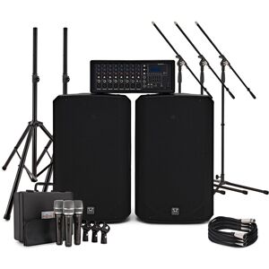 SubZero SZPA-815 300W 15" PA System with Microphones and Stands SubZero SZPA-815 300W 15" PA System with Microphones and Stands