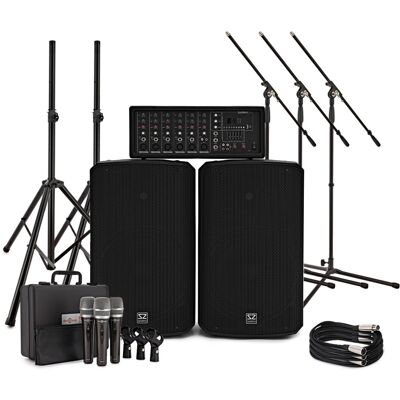 SubZero SZPA-612 250W 12" PA System with Microphones and Stands SubZero SZPA-612 250W 12" PA System with Microphones and Stands