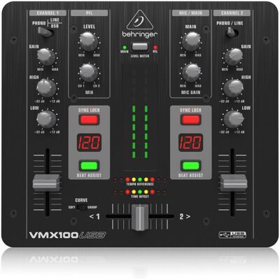 Behringer Pro VMX100USB Professional 2-Channel DJ Mixer Behringer Pro VMX100USB Professional 2-Channel DJ Mixer