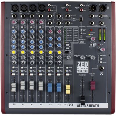 Allen & Heath ZED60-10FX Analog Mixer With USB Allen & Heath ZED60-10FX Analog Mixer With USB