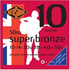 Rotosound Super Bronze SB10 Phosphor Bronze Acoustic Strings 10-50 Rotosound Super Bronze SB10 Phosphor Bronze Acoustic Strings 10-50